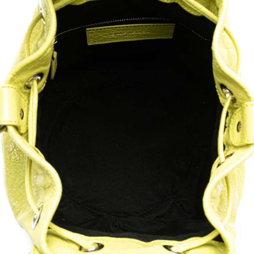 Balenciaga Lambskin Motocross Giant 12 Pompon Bag Yellow Leather Good condition - Model View