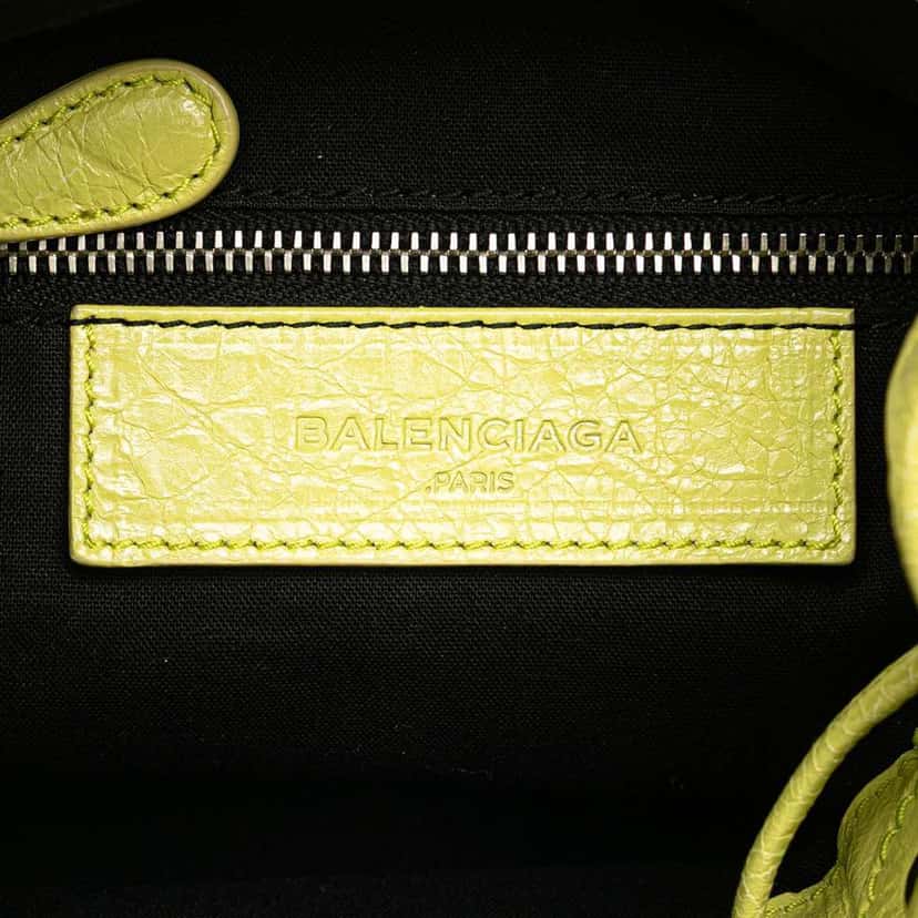 Balenciaga Lambskin Motocross Giant 12 Pompon Bag Yellow Leather Good condition - Box View