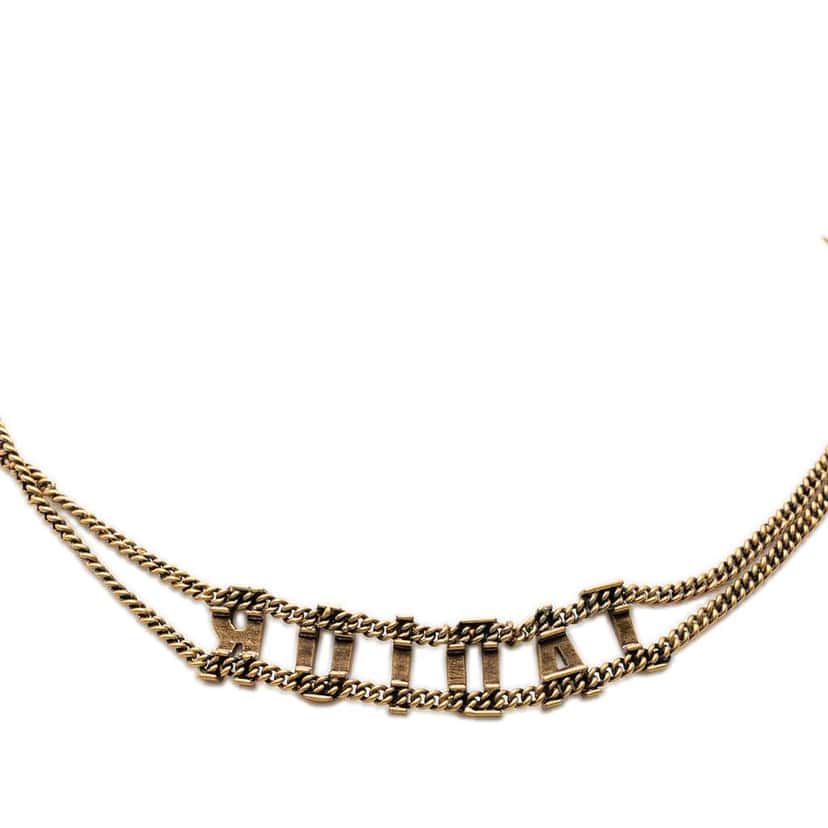 Dior Gold Plated J Adior Choker Necklace Gold Metal Good condition - Inside View
