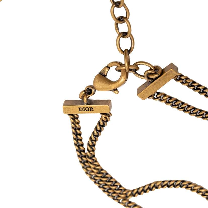 Dior Gold Plated J Adior Choker Necklace Gold Metal Good condition - Model View