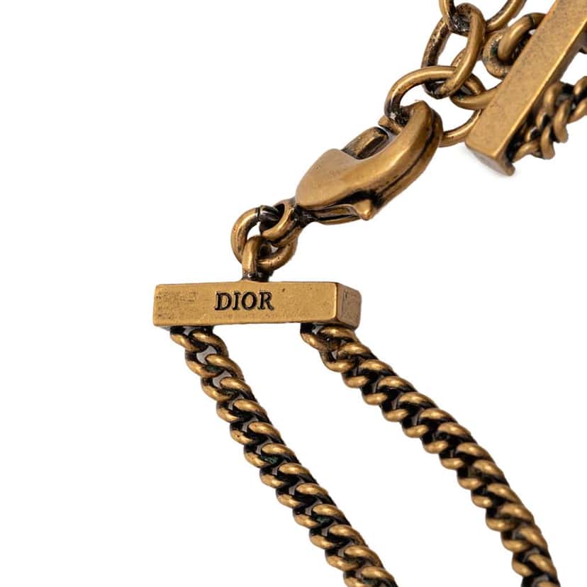 Dior Gold Plated J Adior Choker Necklace Gold Metal Good condition - Box View