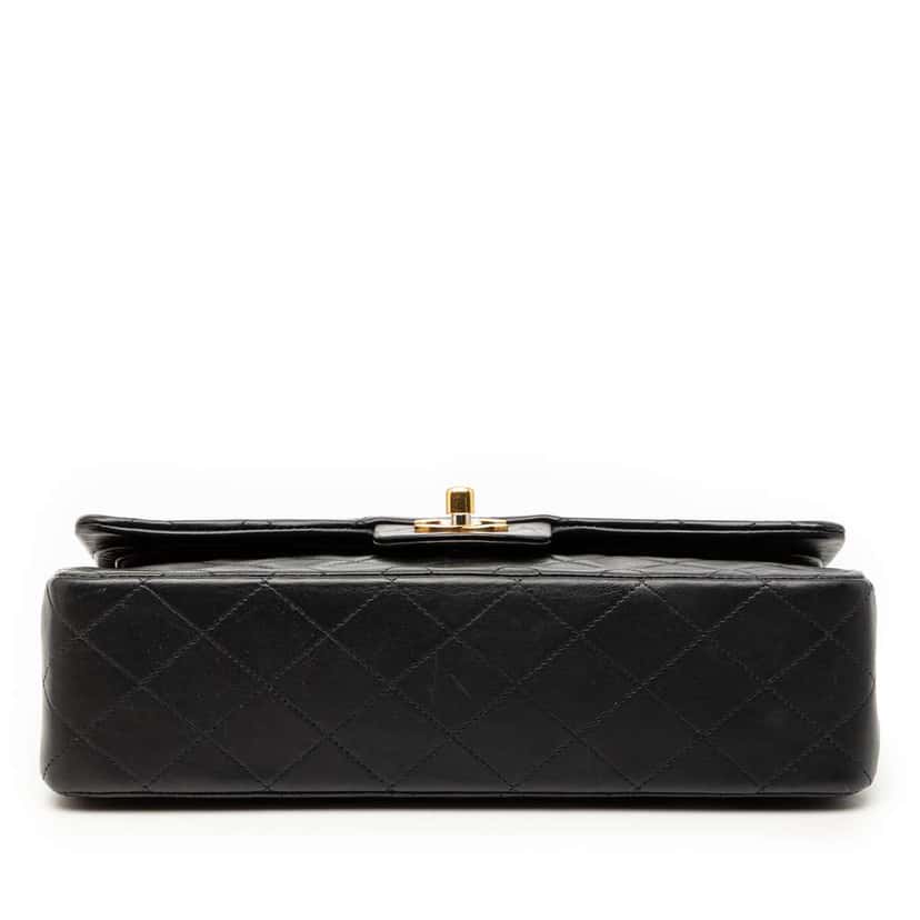 Chanel Medium Classic Lambskin Double Flap Black Leather Good condition - Inside View