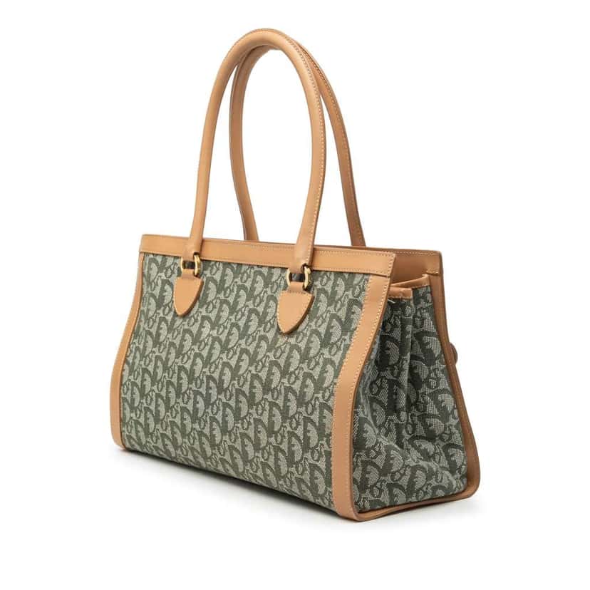 Dior Diorissimo Trotter Canvas Double Pocket Tote Green Canvas Good condition - Back View