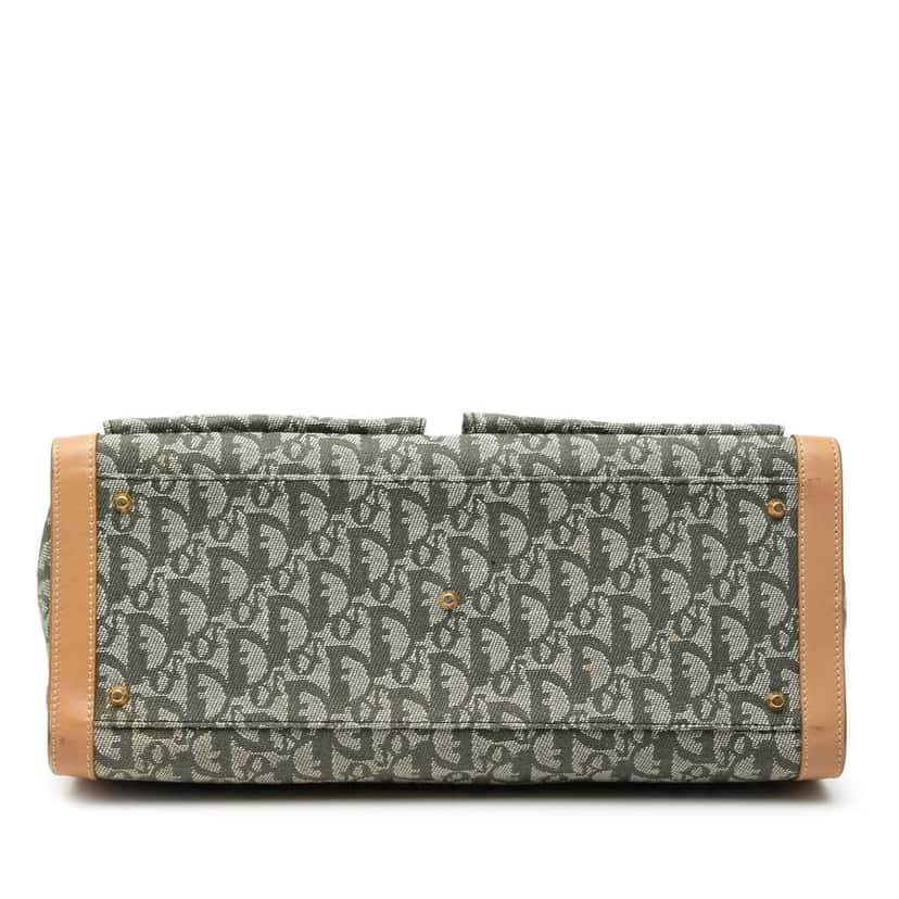 Dior Diorissimo Trotter Canvas Double Pocket Tote Green Canvas Good condition - Inside View