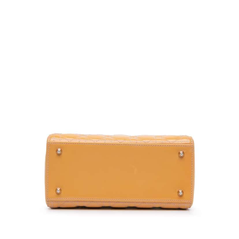 Dior Medium Patent Cannage Lady Dior Brown Leather Good condition - Inside View