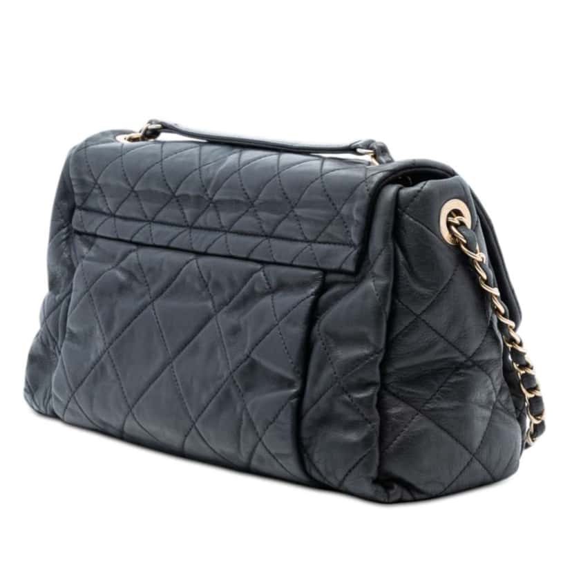 Chanel Large Aged Calfskin Chic Quilt Flap Black Leather Good condition - Back View