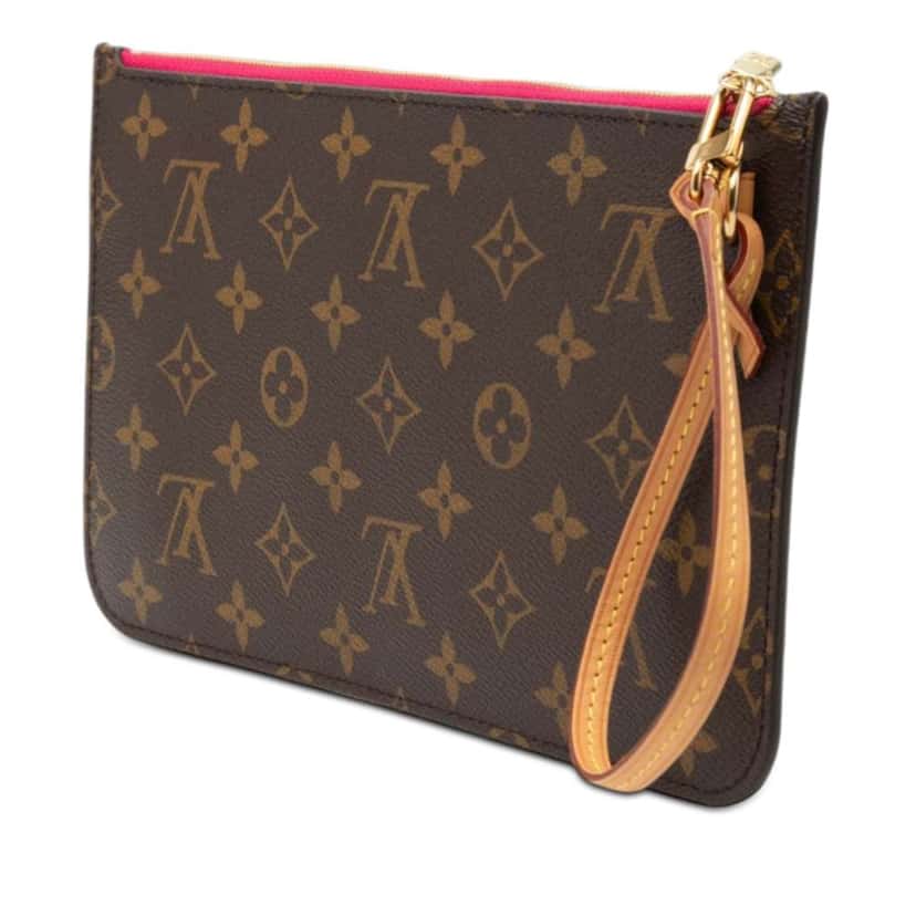 Louis Vuitton Monogram Neverfull MM Pouch Brown Good condition - Back View