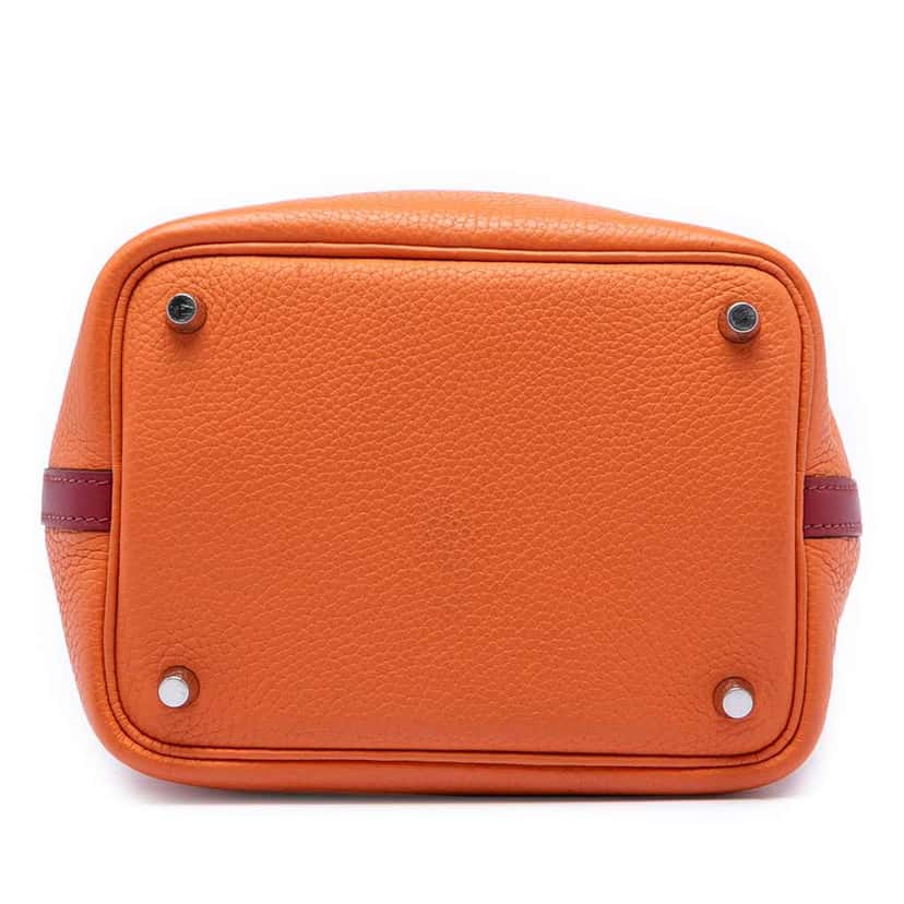 Hermès Bicolor Clemence and Swift Picotin Lock 18 Orange Leather Good condition - Inside View