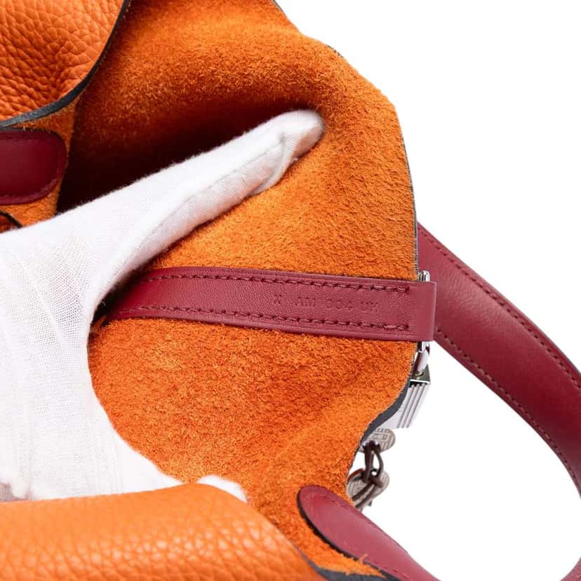 Hermès Bicolor Clemence and Swift Picotin Lock 18 Orange Leather Good condition - Box View