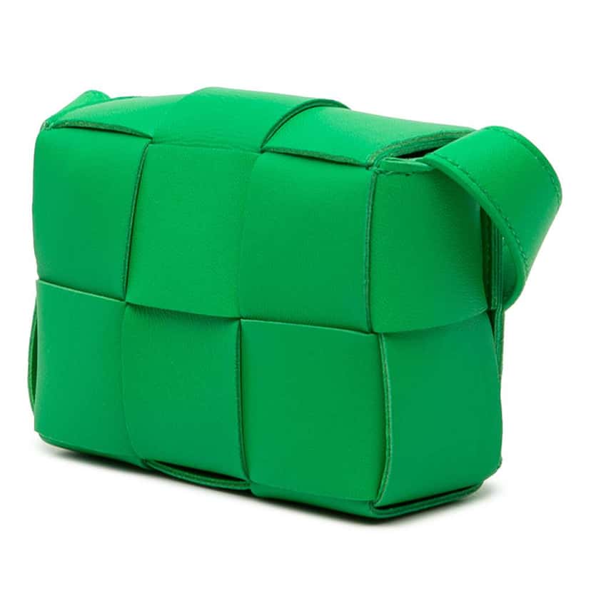 Bottega Veneta Candy Nappa Intrecciato Cassette Crossbody Green Leather Good condition - Back View