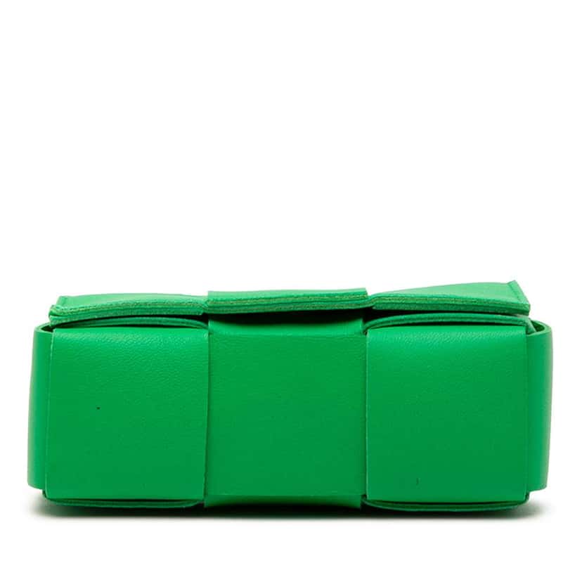 Bottega Veneta Candy Nappa Intrecciato Cassette Crossbody Green Leather Good condition - Inside View