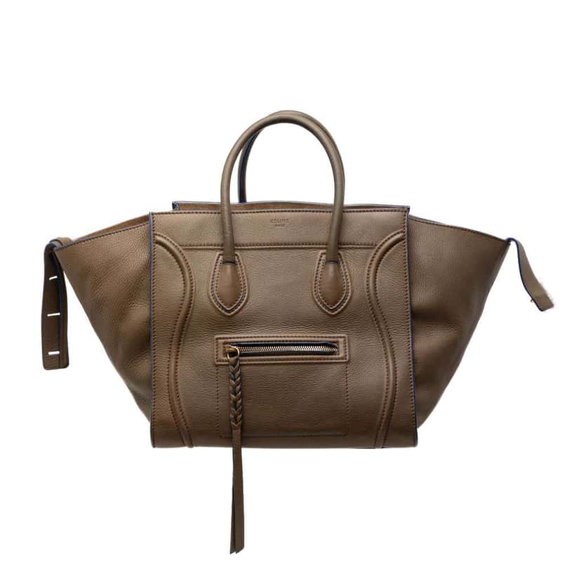 Celine Medium Leather Phantom Luggage Tote Brown Leather Good condition - Front View