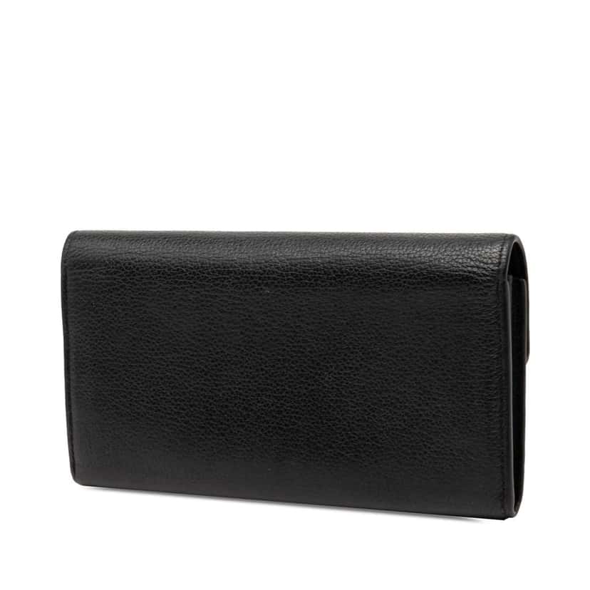 Louis Vuitton Leather LockMe Long Wallet Black Leather Good condition - Back View