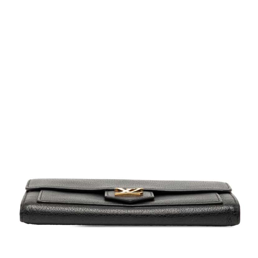 Louis Vuitton Leather LockMe Long Wallet Black Leather Good condition - Inside View