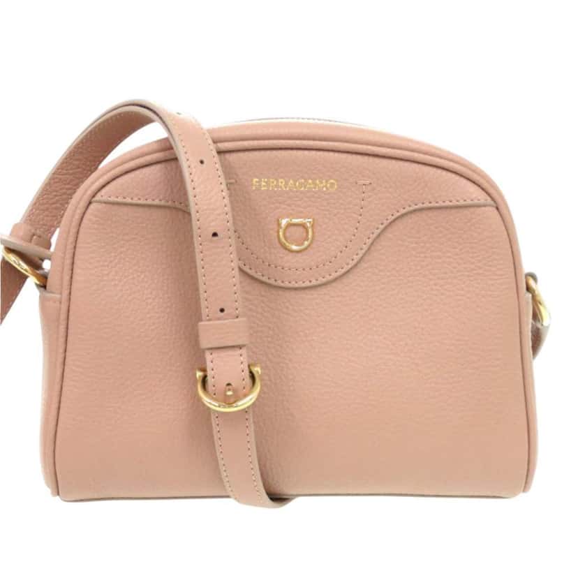 Salvatore Ferragamo Leather Gancini Eram Crossbody Pink Leather Good condition - Front View