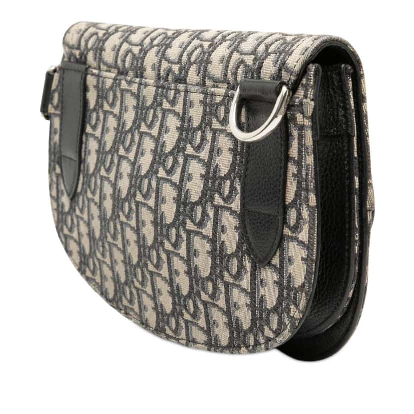 Dior Oblique Canvas Saddle Messenger Bag Blue Canvas Good condition - Back View