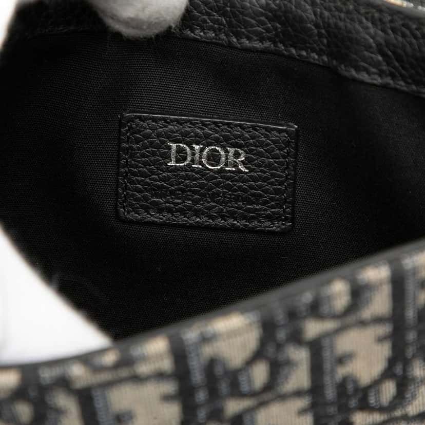 Dior Oblique Canvas Saddle Messenger Bag Blue Canvas Good condition - Box View