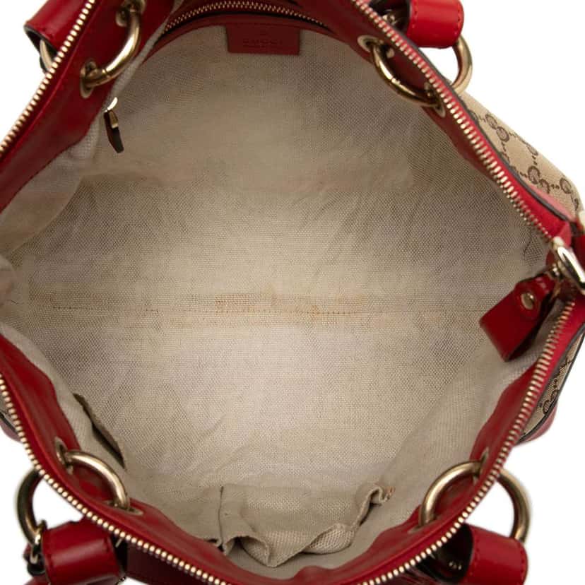 Gucci GG Canvas Valentine Satchel Beige Canvas Good condition - Model View