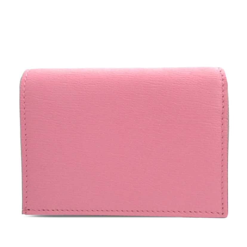 Gucci BNF Textured Dollar Calfskin Bananya Print Bifold Wallet. Pink Leather Very good condition - Back View