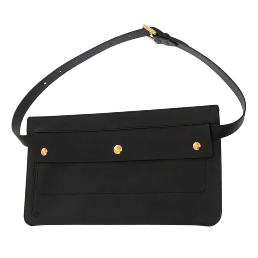 Burberry Leather Slim Belt Bag Black Leather Good condition - Back View