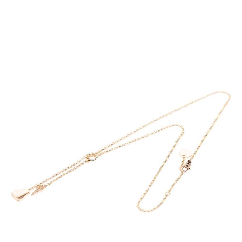 Hermès Small 18k Rose Gold Kelly Clochette Pendant Necklace Pink Rose Gold Good condition - Front View