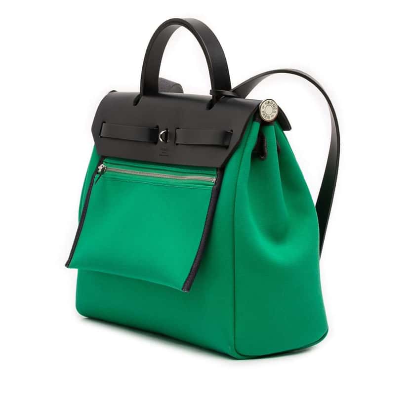 Hermès Toile Herbag Zip 31 Green Canvas Good condition - Back View