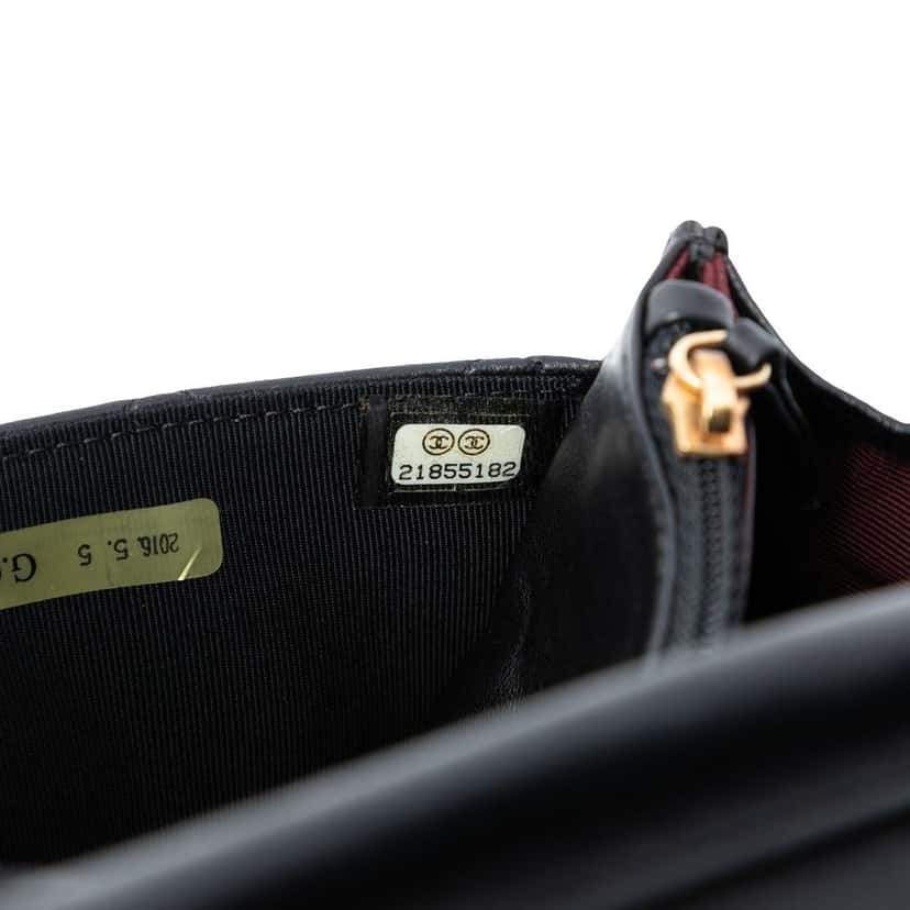 Chanel CC Quilted Lambskin Wallet On Chain Black Leather Good condition - Box View