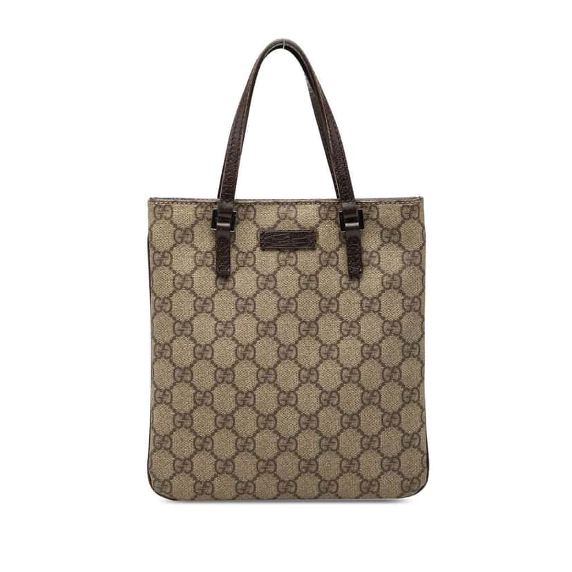 Gucci GG Supreme Handbag Beige Canvas Very good condition - Front View