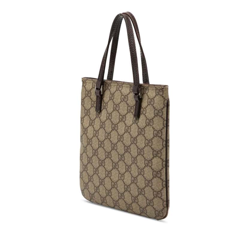 Gucci GG Supreme Handbag Beige Canvas Very good condition - Back View