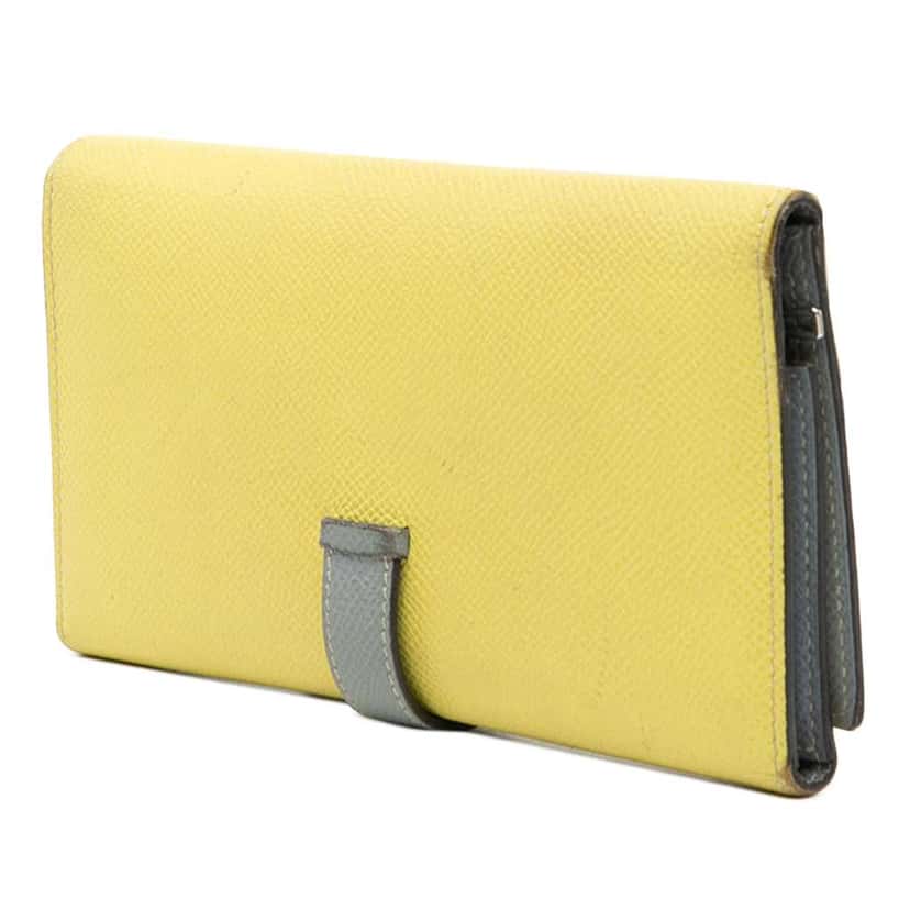 Hermès Bicolor Epsom Bearn Long Wallet Yellow Leather Very good condition - Back View