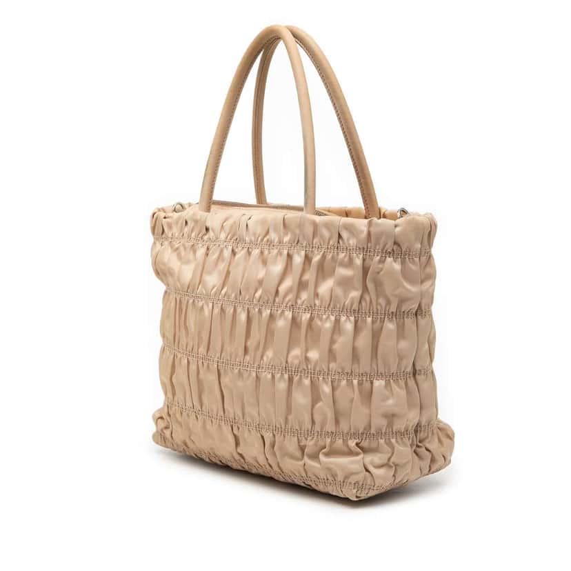 Prada Tessuto Gaufre Satchel Beige Very good condition - Back View