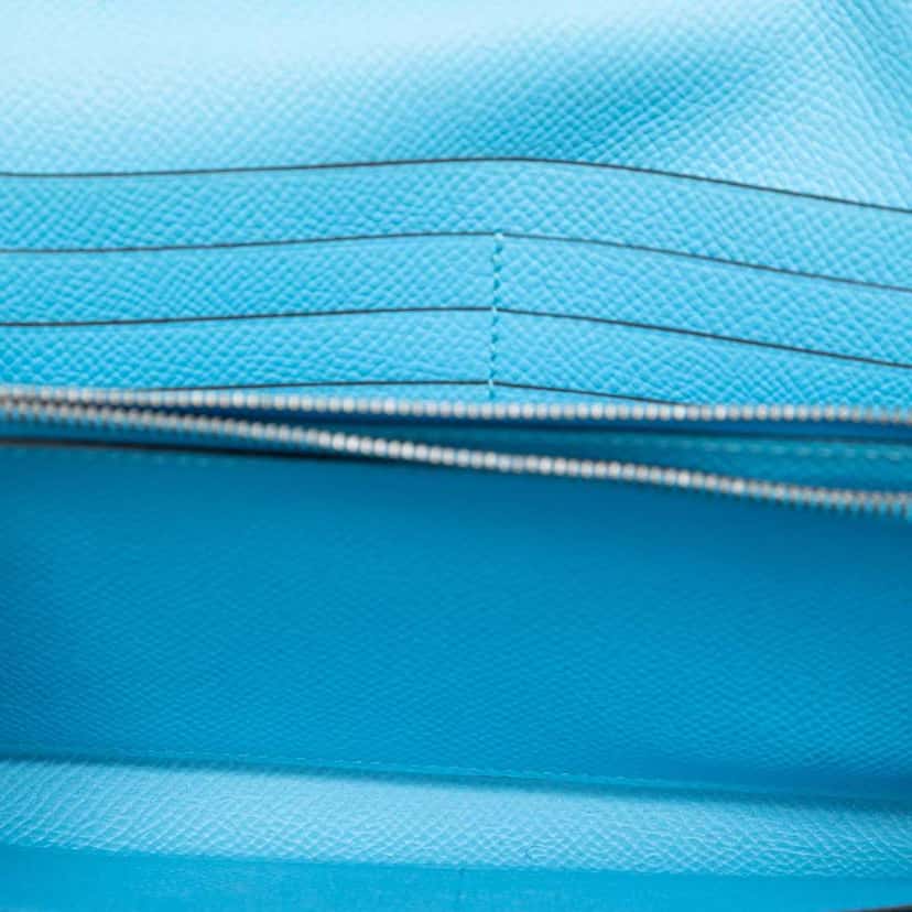 Hermès Epsom Kelly Longue Wallet Blue Leather Very good condition - Model View