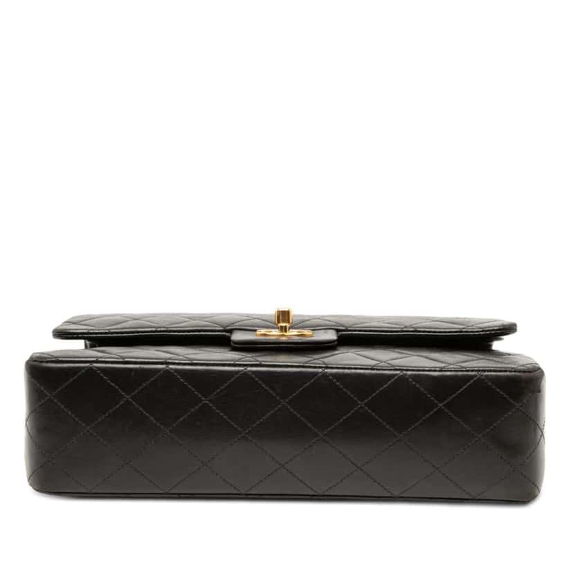 Chanel Medium Classic Lambskin Double Flap Black Leather Very good condition - Inside View