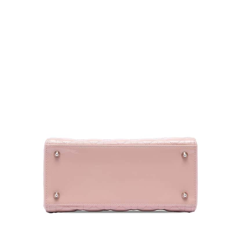 Dior Medium Patent Cannage Lady Dior Pink Leather Very good condition - Inside View