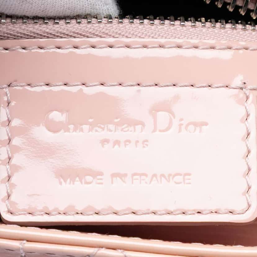 Dior Medium Patent Cannage Lady Dior Pink Leather Very good condition - Box View
