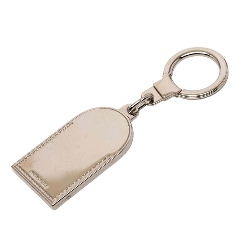 Louis Vuitton Silver Metal Luggage Tag Key Holder Silver Metal Very good condition - Back View