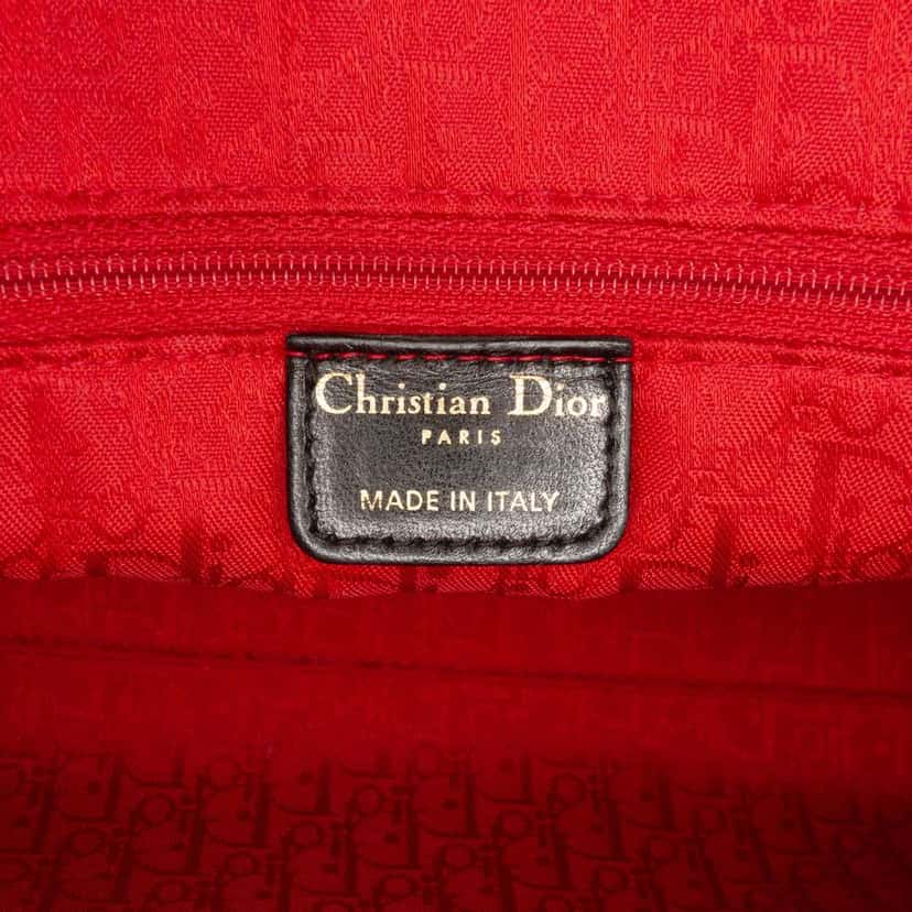 Dior Large Lambskin Cannage Lady Dior Black Leather Very good condition - Box View