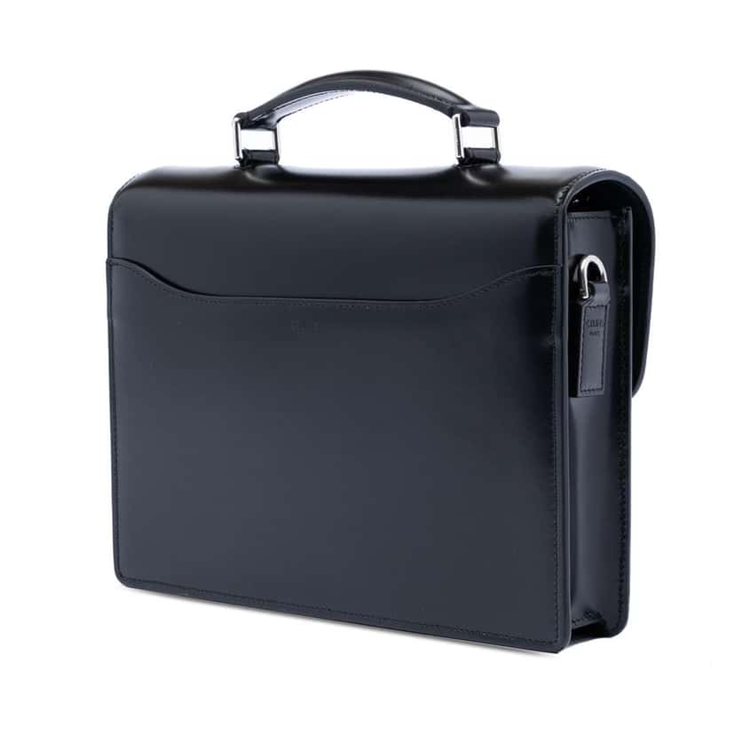 Celine Small Shiny Calfskin Triomphe Cartable Satchel Black Leather Very good condition - Back View
