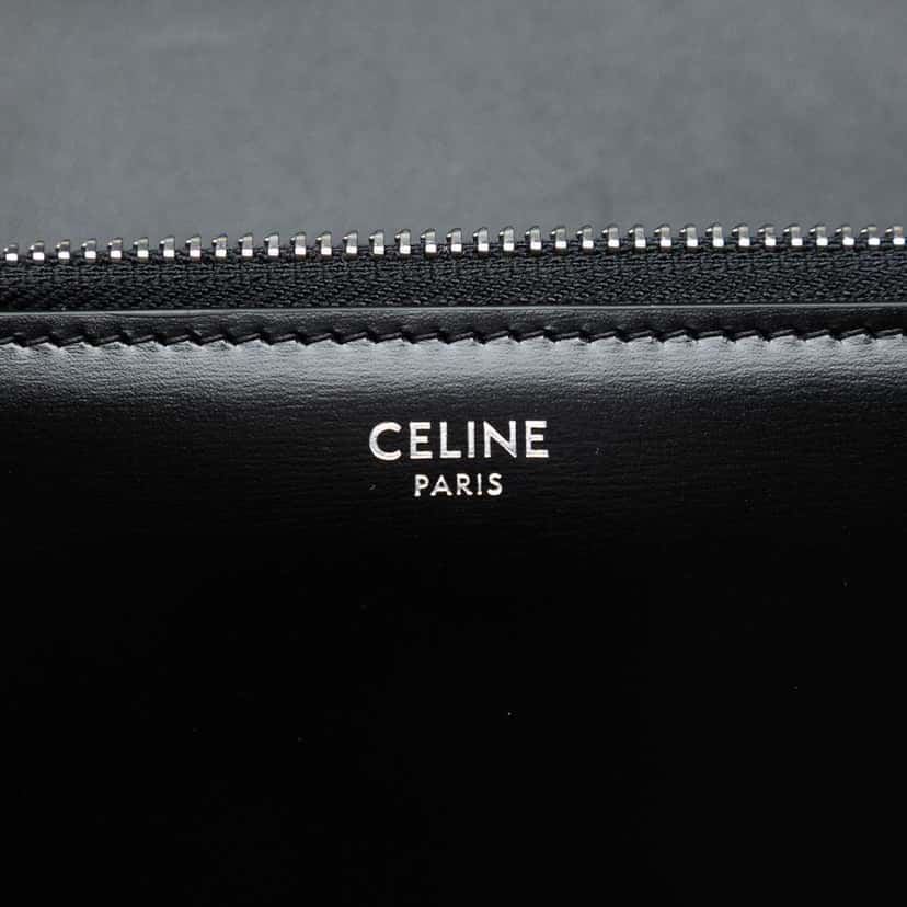 Celine Small Shiny Calfskin Triomphe Cartable Satchel Black Leather Very good condition - Box View