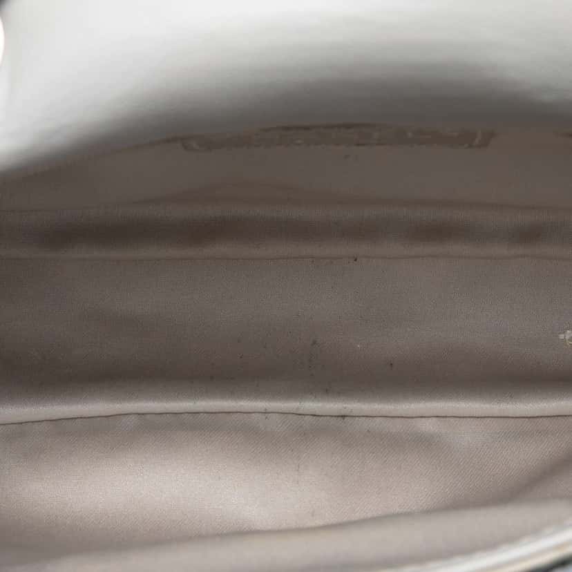 Chanel Small Paillettes Sequin Single Flap Silver Satin Good condition - Model View