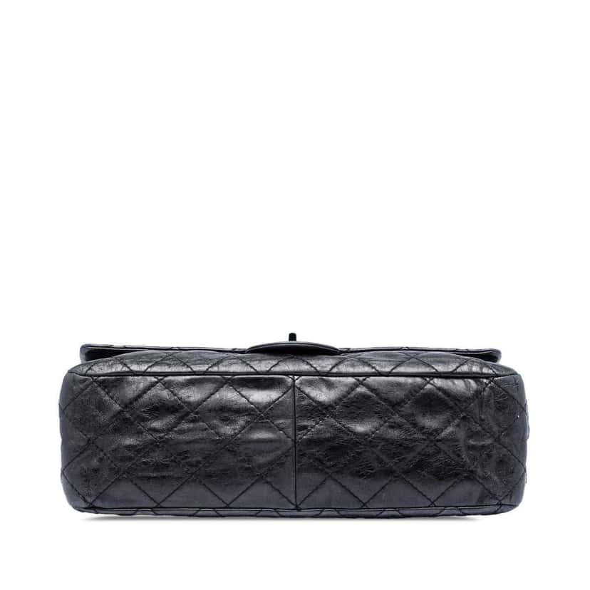 Chanel Quilted Aged Calfskin So Black Reissue 2.55 Double Flap 227 Black Leather Very good condition - Inside View