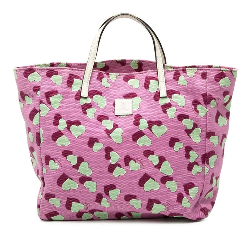 Gucci Kids Canvas Heartbeat Tote Pink Canvas Very good condition - Front View