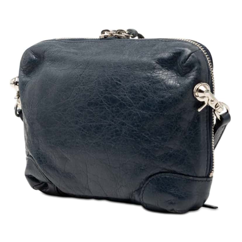 Balenciaga Lambskin Motocross Classic Reporter XS Blue Leather Very good condition - Back View