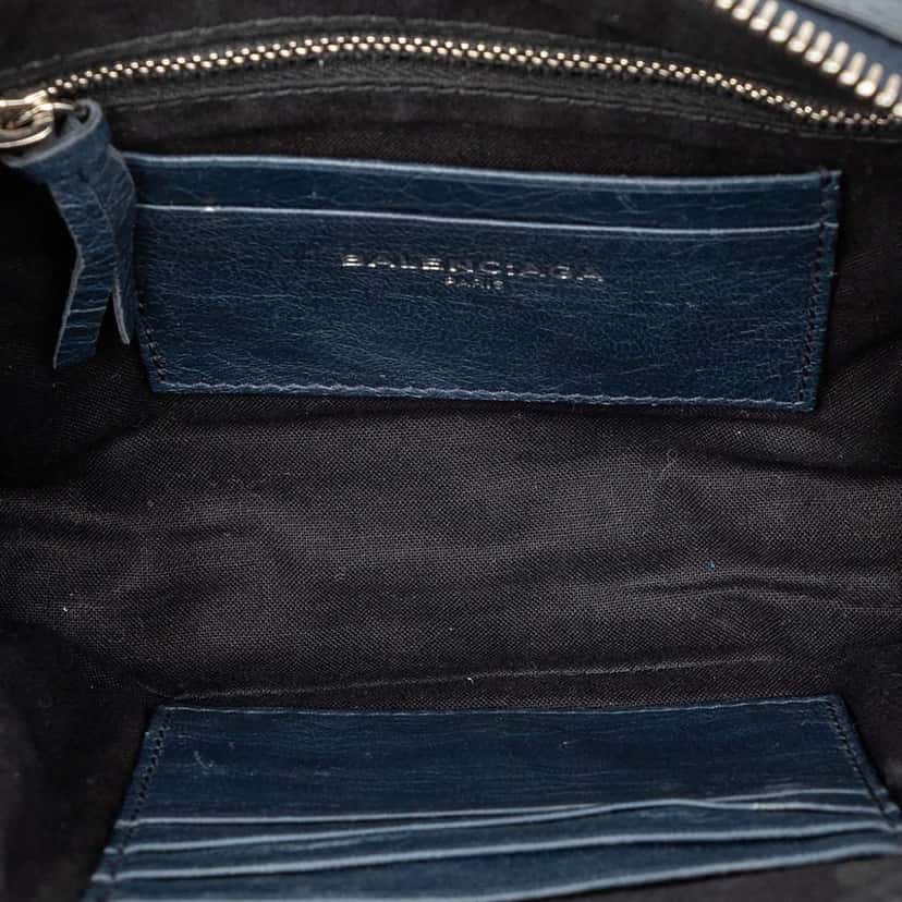 Balenciaga Lambskin Motocross Classic Reporter XS Blue Leather Very good condition - Model View