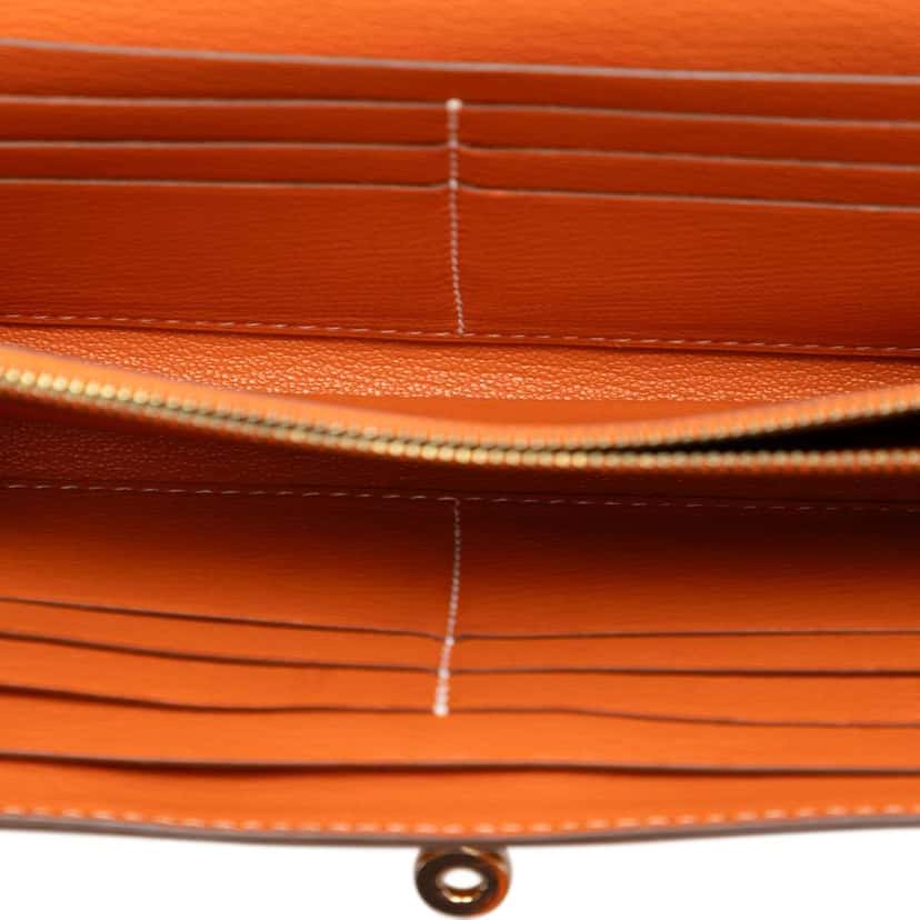 Hermès Epsom Kelly Longue Wallet Yellow Leather Very good condition - Model View
