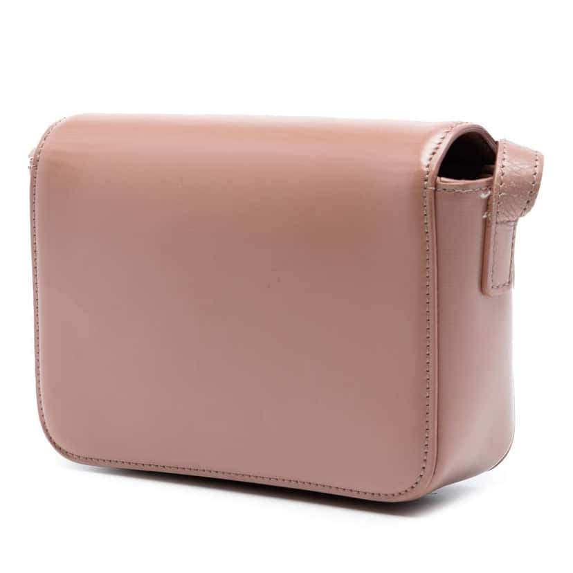 Celine Teen Shiny Calfskin Triomphe Crossbody Pink Leather Very good condition - Back View