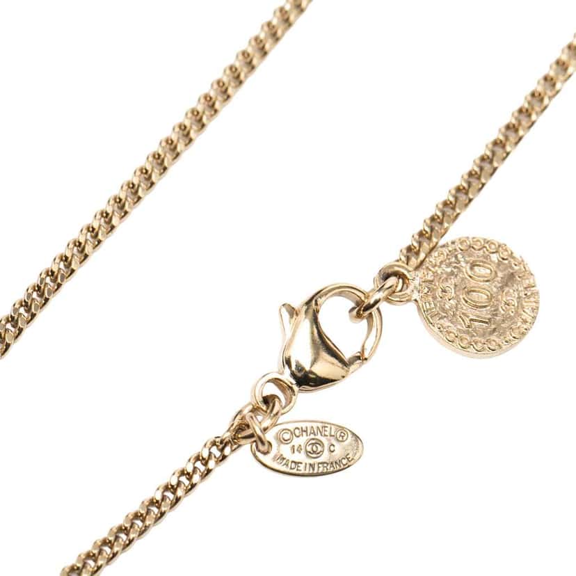 Chanel CC Gold Plated Pendant Necklace Gold Metal Very good condition - Inside View