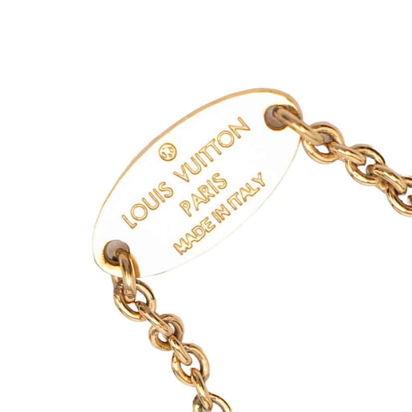 Louis Vuitton Gold Plated Essential V Necklace Gold Metal Very good condition - Back View