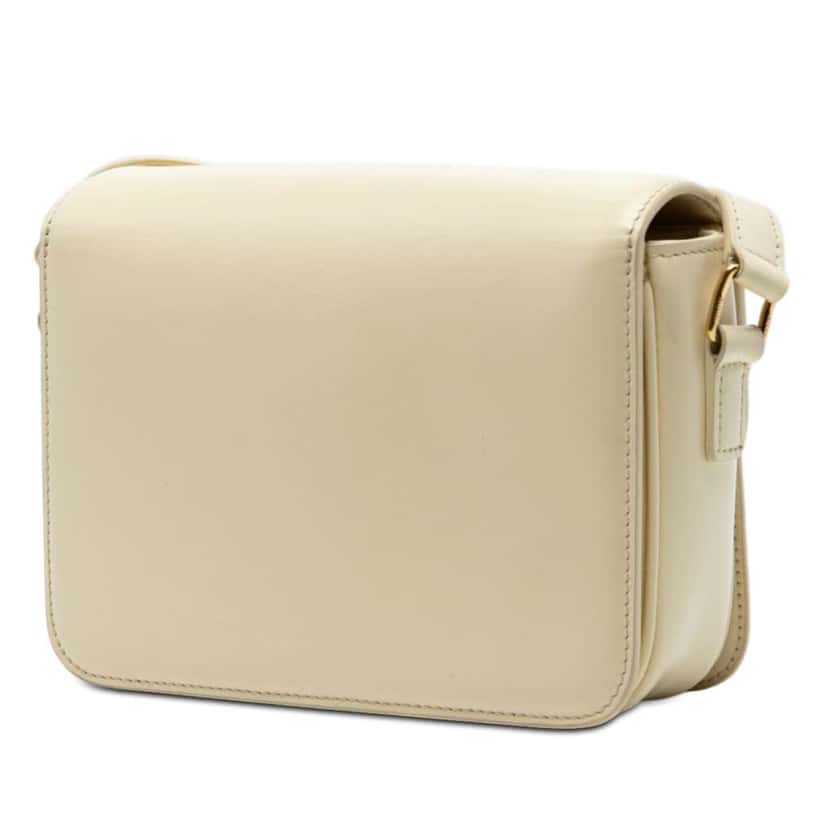 Celine Classique Shiny Calfskin Triomphe Crossbody Beige Leather Very good condition - Back View