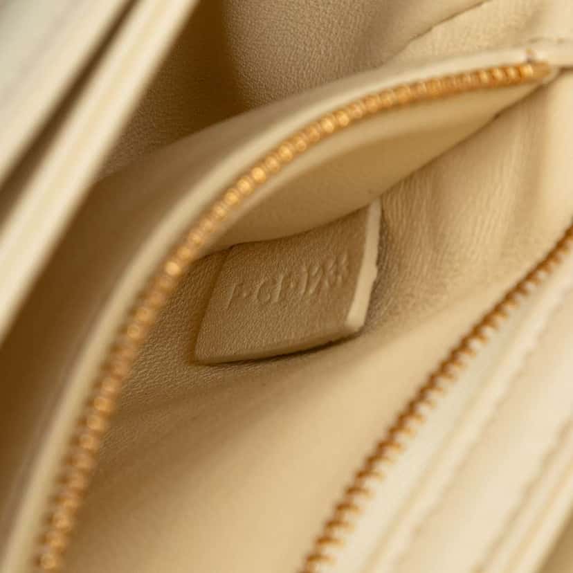 Celine Classique Shiny Calfskin Triomphe Crossbody Beige Leather Very good condition - Box View